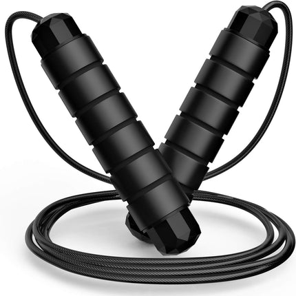 Tangle-Free Speed Jump Rope: Adjustable Steel Cable Foam Handles Men, Women & Kids