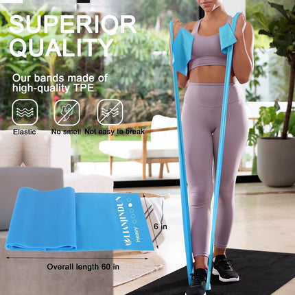 5 Pack Professional Resistance Bands Latex Free Pilates Yoga Exercise Bands Set