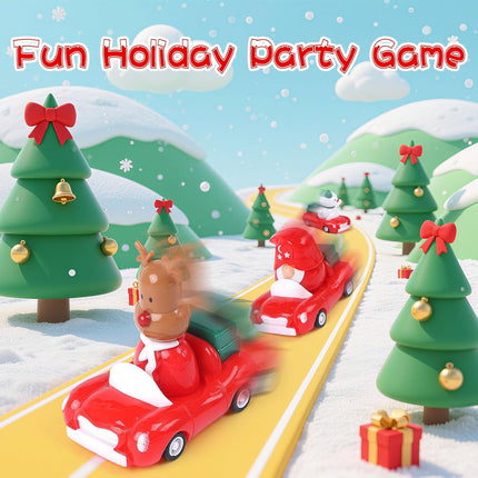12PCS Christmas Pull Back Car Toys – Windup Holiday Party Favors for Kids