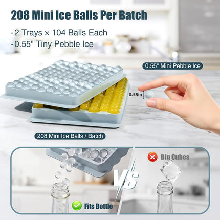2-Pack Mini Ice Cube Trays – Tiny Pebble Ice, Fast Chill, Stackable