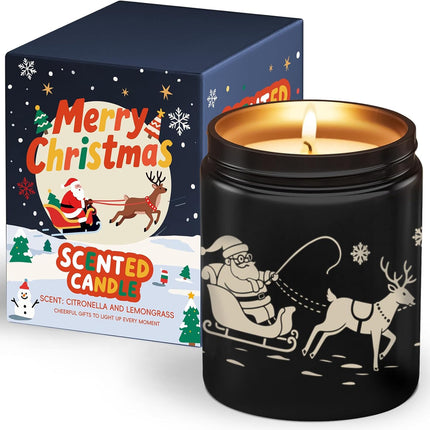 Christmas Citronella Candle 10oz – Scented Soy Wax Holiday Gift for Women & Home