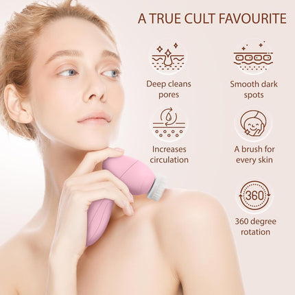Electric Facial Cleansing Brush Spin Scrubber for Exfoliating Skin Care