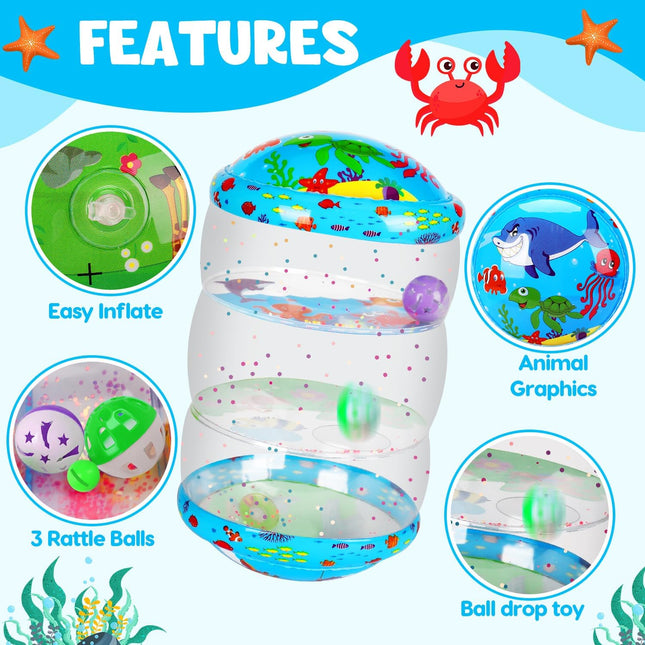 Glowing Jumbo Inflatable Rolling Baby Toy – Crawling & Walking 6–18 Months