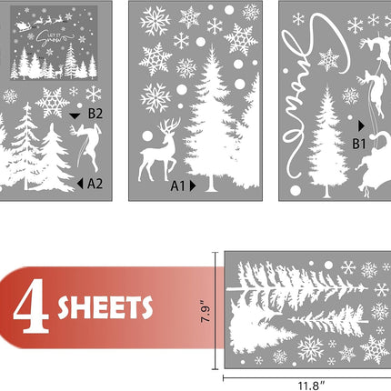 Christmas Window Clings Snowflakes – Let It Snow Winter Holiday Decals