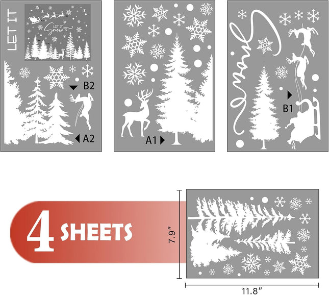 Christmas Window Clings Snowflakes – Let It Snow Winter Holiday Decals