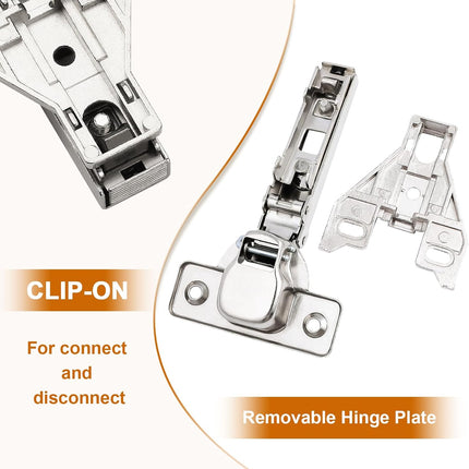 2-Pack Concealed Cabinet Hinges – Brushed Satin Nickel with Screws