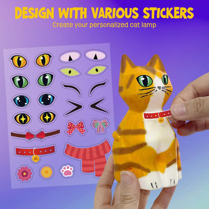 Arts & Crafts Cat Lamp Kit – Birthday & Easter Gifts for Kids 6-12