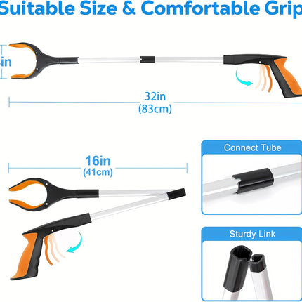 Extra Long 32 Inch Reacher Grabber Tool for Picking Up Items & Recovery