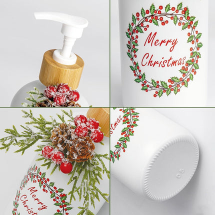 Christmas Soap Dispenser – Holiday Bathroom Hand Soap Dispenser for Festive Decor