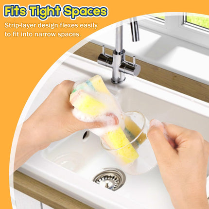 4 Pack Scrub Sponge Temperature Responsive Cleaning Sponges Kitchen Use