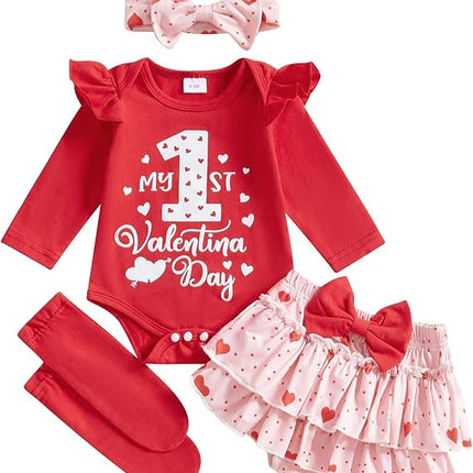 Newborn Baby Girl Easter Outfit: Bunny Romper, Tutu Skirt, Socks & Headband Set