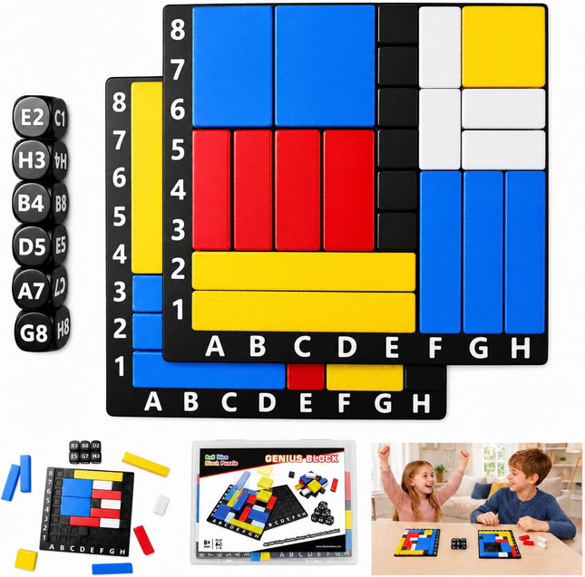Logic Puzzle Dice Game Race to Fill Grid Brain Teaser 2 Player Ages 8+