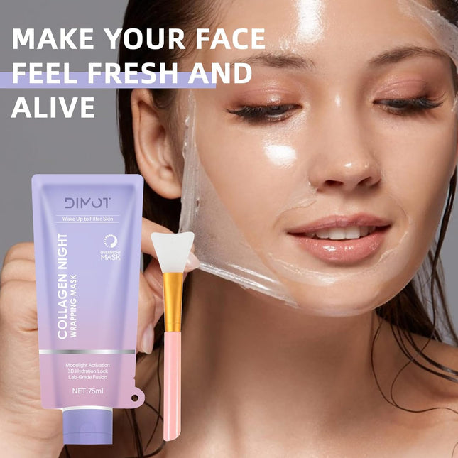 Collagen Night Wrapping Mask – Peel-Off for Hydration & Firming, 2.54 fl.oz