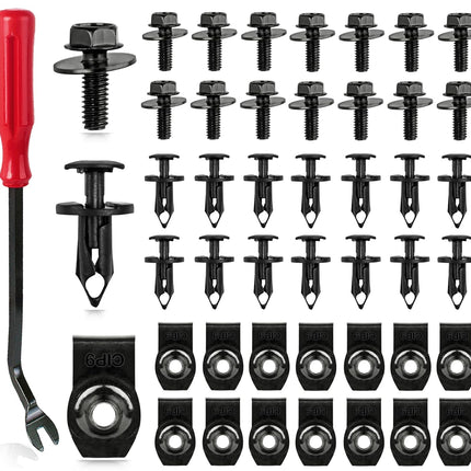 45PCS Universal Engine Under Cover Bolts, Splash Shield & Fender Clips Kit