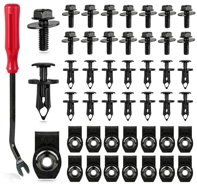 45PCS Universal Engine Under Cover Bolts, Splash Shield & Fender Clips Kit