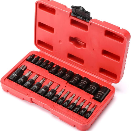 25 Piece Professional Torx Bit Set with Star Sockets Repair Tool Kit