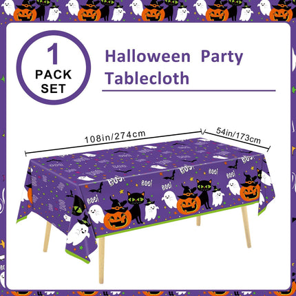 106-Piece Halloween Party Supplies Set, Plates, Napkins, Cups, Banner & Tablecloth