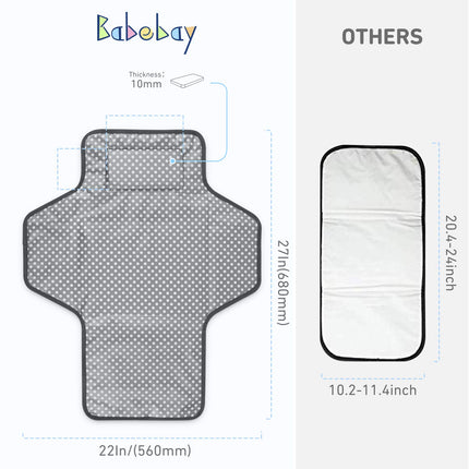 Portable Baby Changing Pad – Waterproof, Travel-Friendly, Built-In Pillow