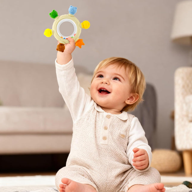 Baby Teething Toy – BPA-Free Silicone Ring for 0–18 Month Babies
