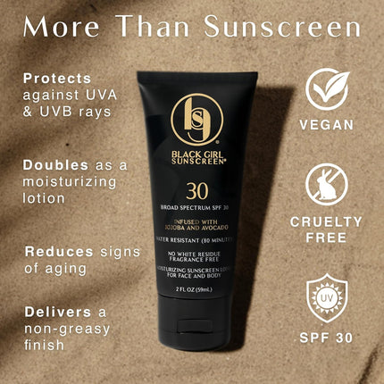 Moisturizing SPF 30 Sun Protection – No White Cast, Travel Size 2 fl oz