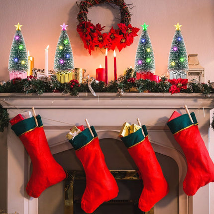 4 Pack Mini Christmas Trees with Lights for Tabletop Holiday Décor