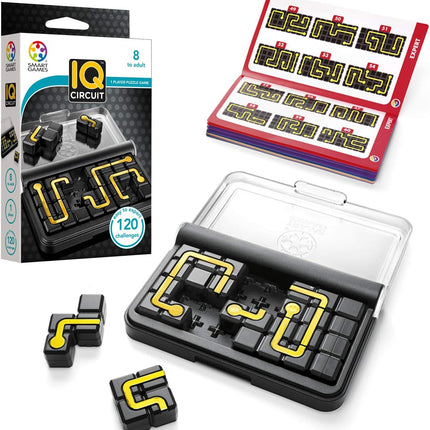 IQ Circuit Portable Travel Game with 120 Logic Puzzle Challenges Ages 8+