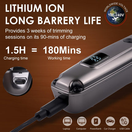7-in-1 Beard Trimmer for Men, Waterproof Cordless Hair Clipper & Grooming Kit