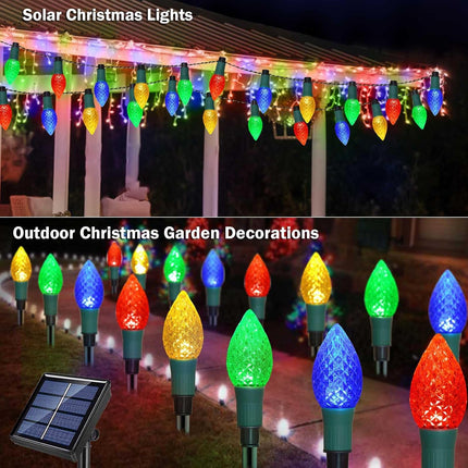20 Pack Solar C9 Christmas Stake Lights – 2-in-1 Outdoor Xmas Decorations
