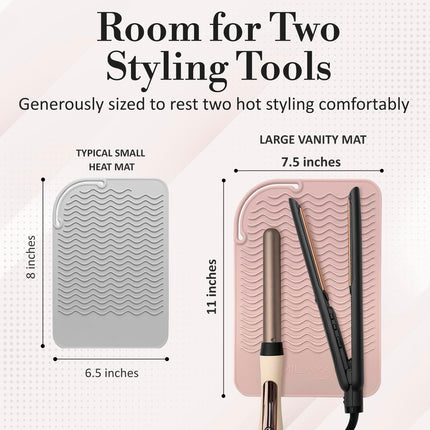 Hair Tool Heat Mat, Non Slip Silicone Holder for Curling Iron & Straightener