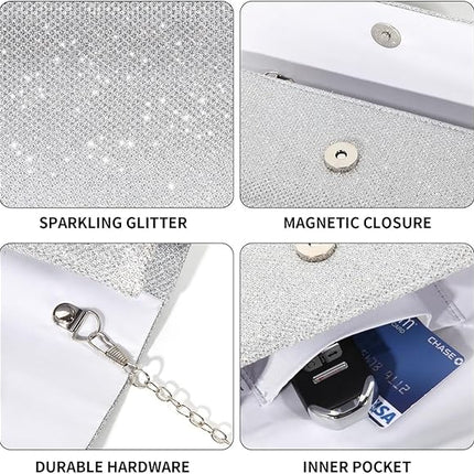 Women Sparkling Evening Clutch Purse Party Wedding Handbag Elegant Bag