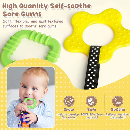 Tummy Time Toys – Black & White High Contrast Baby Mirror for Visual Stimulation