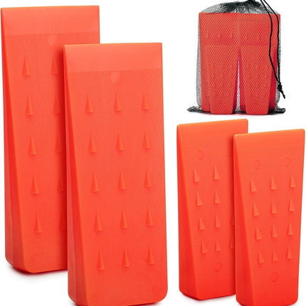 4-Pack Tree Felling Wedges with Spikes – 5.5" & 8" with Storage Bag