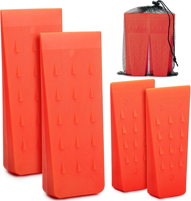 4-Pack Tree Felling Wedges with Spikes – 5.5" & 8" with Storage Bag