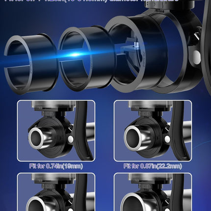 Light-Up Bike Bell for Kids & Adults, Adjustable Aluminum Bell for 19-31.8mm Bars