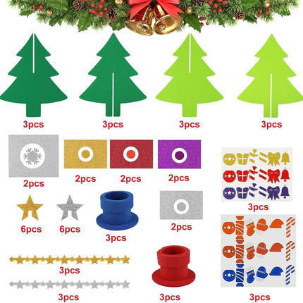 6PCS Christmas Craft Kit for Kids – Foam Trees, Holiday Stickers & Fun Activity Set
