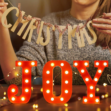LED Lighted Christmas Centerpiece – Resin Joy Table Decorations