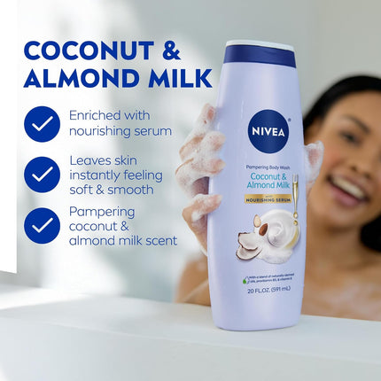 Coconut & Almond Milk Body Wash, Moisturizing with Vitamin E & ProVitamin B5