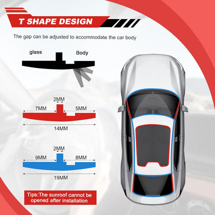 Car Weather Stripping – 14mmx19.68Ft Self-Adhesive T-Shape Rubber Seal for Cars, Trucks