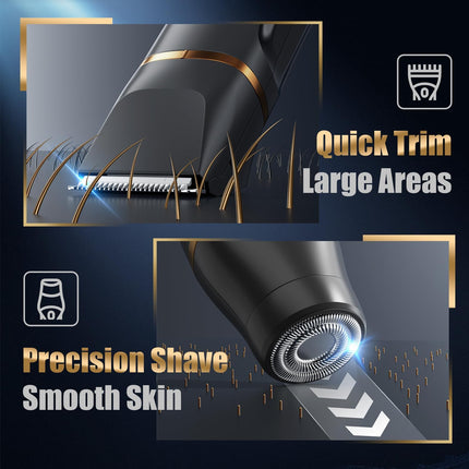 2-in-1 Electric Razor & Grooming Kit for Men, Waterproof Body & Beard Trimmer, Type-C, SE Edition