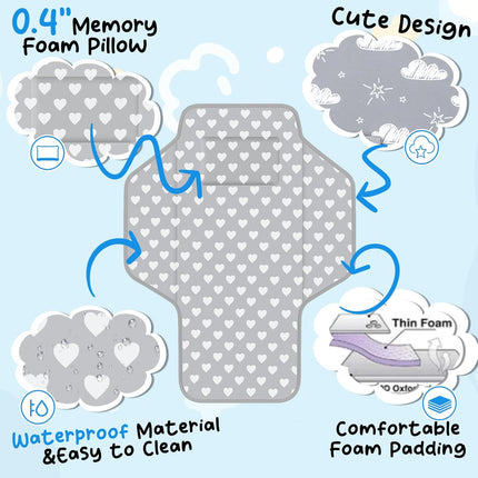 Baby Portable Changing Pad – Waterproof, Foldable Travel Diaper Mat with Pillow