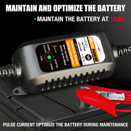 MP00205A 12V 800mA Automatic Battery Charger, Maintainer & Desulfator