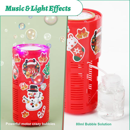 Bubble Machine Automatic 13 Holes with Lights and 80ml Bubble Solution