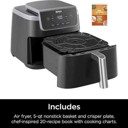 Air Fryer 4-in-1 5QT, Roast, Reheat, Dehydrate, Nonstick Basket & Crisper