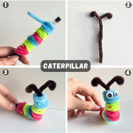200Pcs Pipe Cleaners Craft Set, 20 Colors Chenille Stems, DIY Kids Craft Supplies