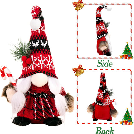 2 PCS Small Christmas Gnomes – Handmade Scandinavian Tomte Plush Decor