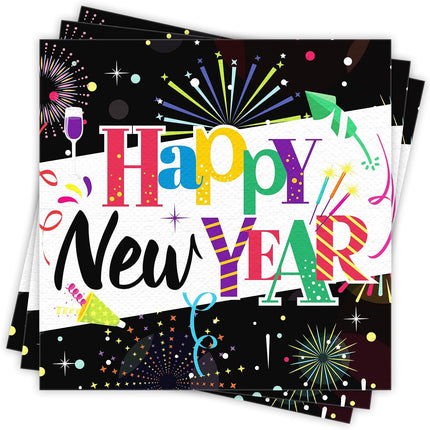 Happy New Year 2026 Cocktail Napkins – 40-Pc Party Table Decorations