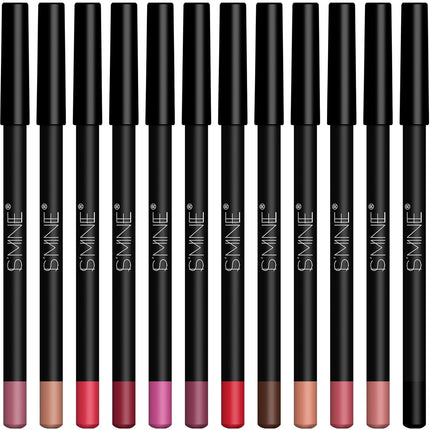 12 Colors Matte Lip Liner Pencil Set High Pigment Long Lasting Makeup