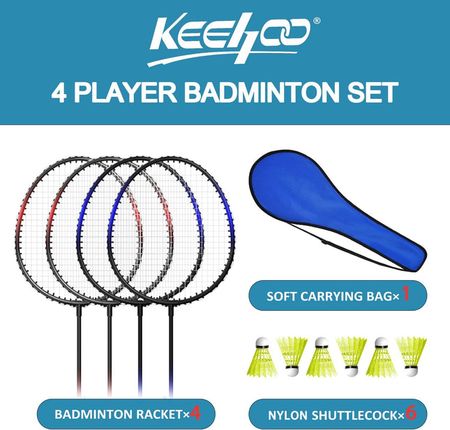 Complete Badminton Set for Kids Adults, Outdoor Sports & Backyard Play