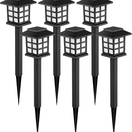6 Pack LED Solar Outdoor Lights – Waterproof, 10-Hour Lighting for Yard & Path