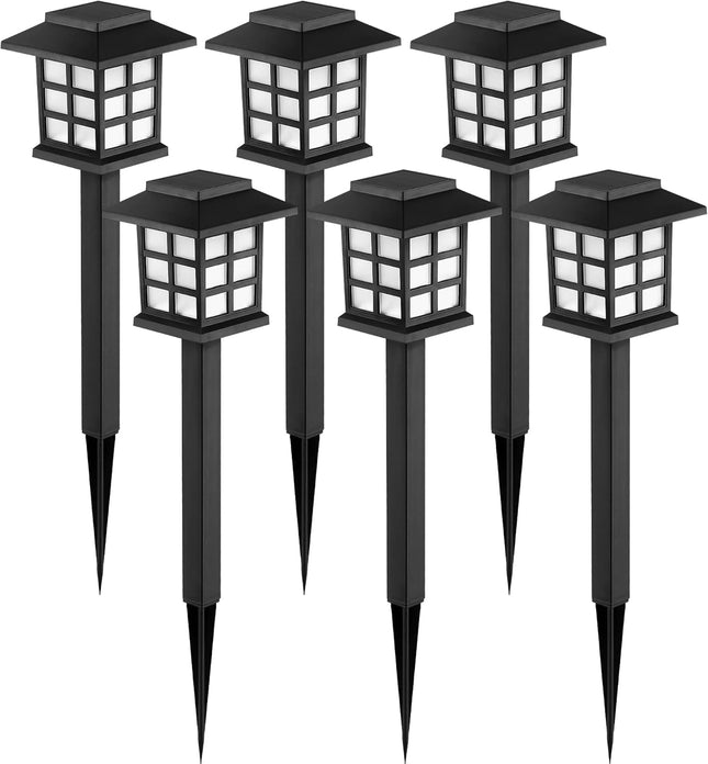 6 Pack LED Solar Outdoor Lights – Waterproof, 10-Hour Lighting for Yard & Path
